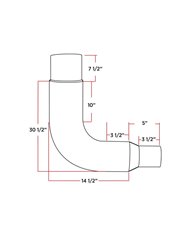 6"-5" Reduced Exhaust Elbow - 90°