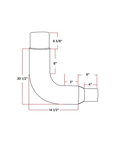 7"-5" Reduced Exhaust Elbow - 90° 7"-5" Reduced Exhaust Elbow - 90°