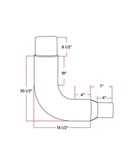 8"-5" Reduced Exhaust Elbow - 90°