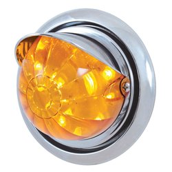UP39154-Front Bumper Light With 17 Amber LED Watermelon Light & Visor For Freightliner Columbia - Amber Lens