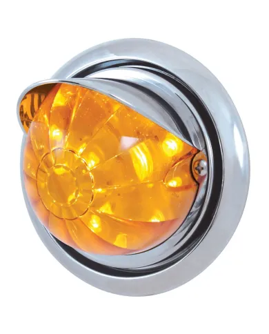 UP39154-Front Bumper Light With 17 Amber LED Watermelon Light & Visor For Freightliner Columbia - Amber Lens