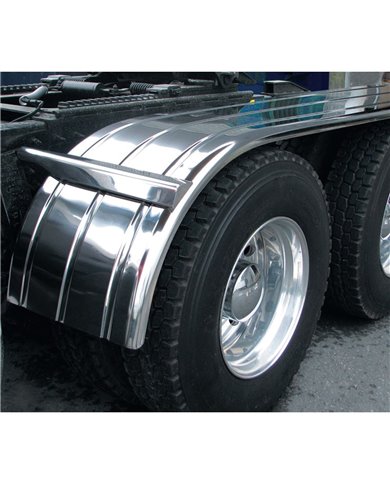 125" Stainless Steel Ribbed Half Fender with Rolled Edge (27"-98") - 16 Ga. 125" Stainless Steel Ribbed Half Fender with Rolled Edge (27"-98") - 16 Ga.