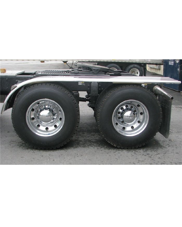 144" Stainless Steel Ribbed Half Fender with Rolled Edge (27"-117") - 16 Ga. 144" Stainless Steel Ribbed Half Fender with Rolled Edge (27"-117") - 16 Ga.