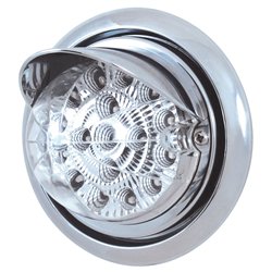 UP39157-Front Bumper Light With 17 Amber LED Reflector Light & Visor For Freightliner Columbia - Clear Lens