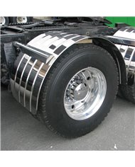 80" Stainless Steel Fully Ribbed Single Axle Fender with Beaded Edge - 18 Gauge