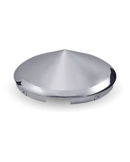 Chrome Metal Pointed Front Hubcap with 4 Notches
