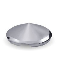 Chrome Metal Pointed Front Hubcap with 5 Notches