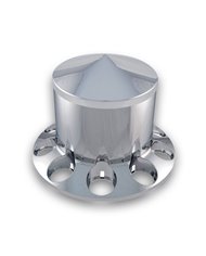 Chrome Plastic ABS Rear Hub Cover with Removeable Pointed Hubcap & 10 Holes for Nut Cover of Choice