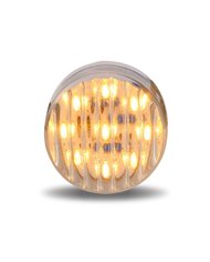 2 1/2" Round Clear Ribbed Amber LED (13 Diodes)" 2 1/2" Round Clear Ribbed Amber LED (13 Diodes)"