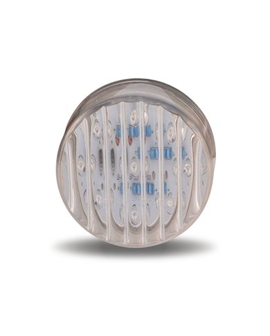 2 1/2" Round Clear Ribbed Amber LED (13 Diodes)" 2 1/2" Round Clear Ribbed Amber LED (13 Diodes)"