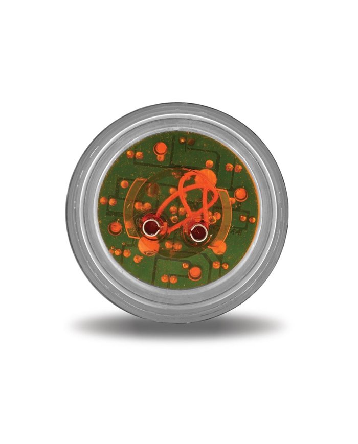 2 1/2" Round Clear Ribbed Amber LED (13 Diodes)" 2 1/2" Round Clear Ribbed Amber LED (13 Diodes)"