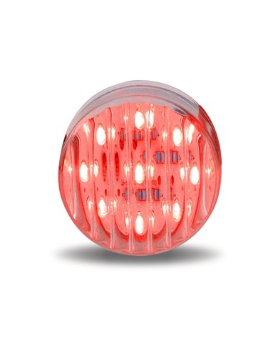2 1/2" Round Clear Ribbed Red LED (13 Diodes)" 2 1/2" Round Clear Ribbed Red LED (13 Diodes)"