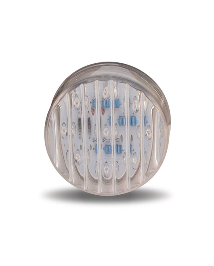 2 1/2" Round Clear Ribbed Red LED (13 Diodes)"