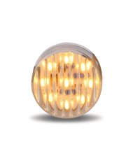 2" Round Clear Ribbed Amber LED (9 Diodes)" 2" Round Clear Ribbed Amber LED (9 Diodes)"