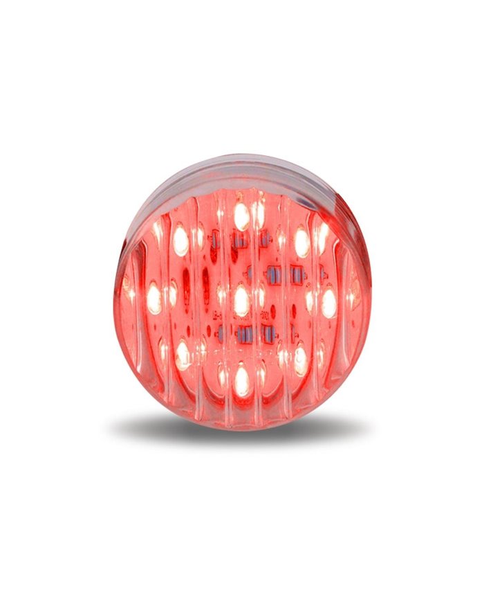 2" Round Clear Ribbed Red LED (9 Diodes) 2" Round Clear Ribbed Red LED (9 Diodes)