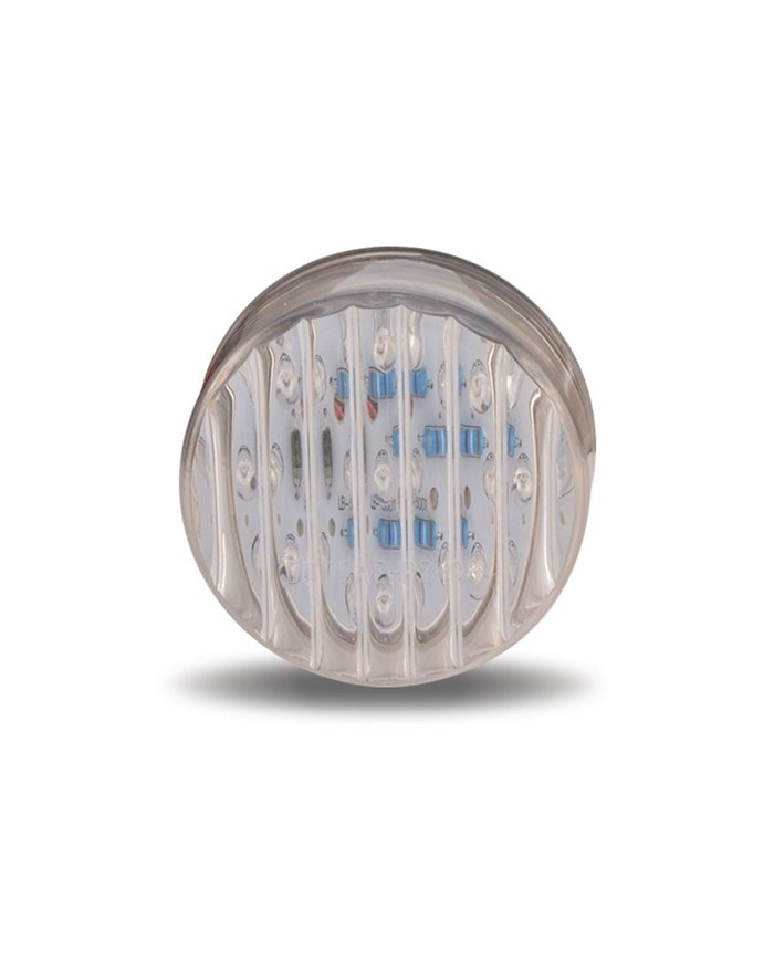 2" Round Clear Ribbed Red LED (9 Diodes) 2" Round Clear Ribbed Red LED (9 Diodes)