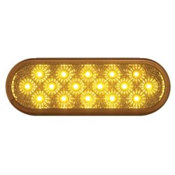 UP39341-16 LED 6" Oval Reflector Turn Signal Light - Amber LED/Amber Lens