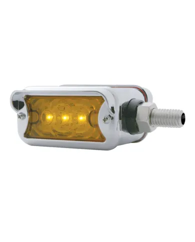 UP39365-6 LED Single Function Double Face Light W/Visor - Horizontal Mount - Amber & Red LED/Amber & Red Lens