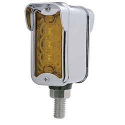 UP39366-3 LED Single Function Double Face Light W/Visor - Vertical Mount - Amber & Red LED/Amber & Red Lens
