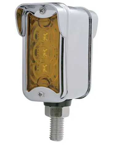 UP39366-3 LED Single Function Double Face Light W/Visor - Vertical Mount - Amber & Red LED/Amber & Red Lens