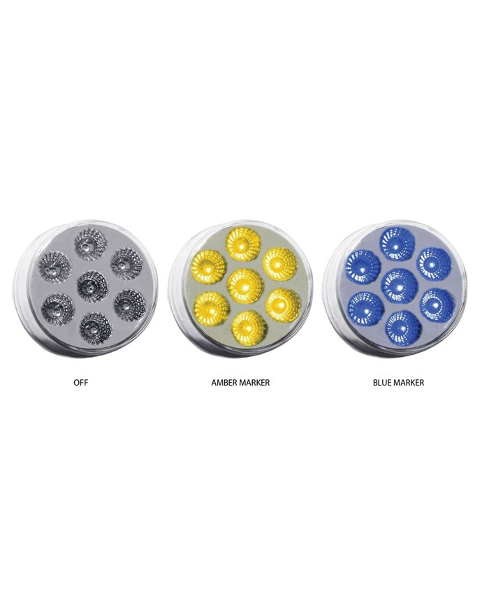 2" Dual Revolution Amber/Blue LED (7 Diodes)