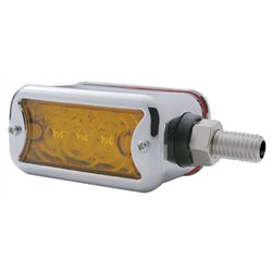 UP39367-6 LED Single Function Double Face Light W/Bezel - Horizontal Mount - Amber & Red LED/Amber & Red Lens