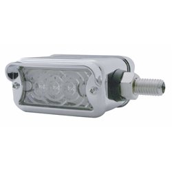 UP39368-6 LED Single Function Double Face Light W/Visor - Horizontal Mount - Amber & Red LED/Clear Lens