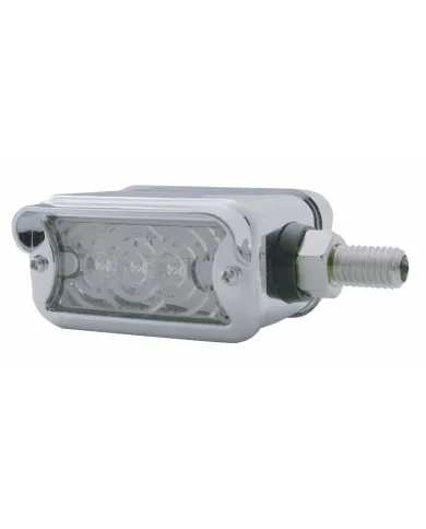 UP39368-6 LED Single Function Double Face Light W/Visor - Horizontal Mount - Amber & Red LED/Clear Lens