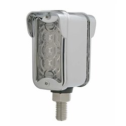 UP39369-3 LED Single Function Double Face Light W/Visor - Vertical Mount - Amber & Red LED/Clear Lens