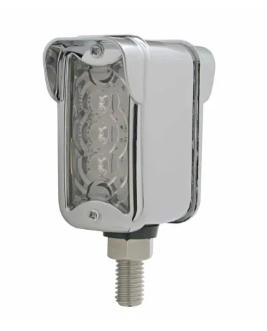 UP39369-3 LED Single Function Double Face Light W/Visor - Vertical Mount - Amber & Red LED/Clear Lens