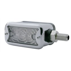 UP39370-6 LED Single Function Double Face Light W/Bezel - Horizontal Mount - Amber & Red LED/Clear Lens