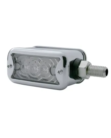 UP39370-6 LED Single Function Double Face Light W/Bezel - Horizontal Mount - Amber & Red LED/Clear Lens
