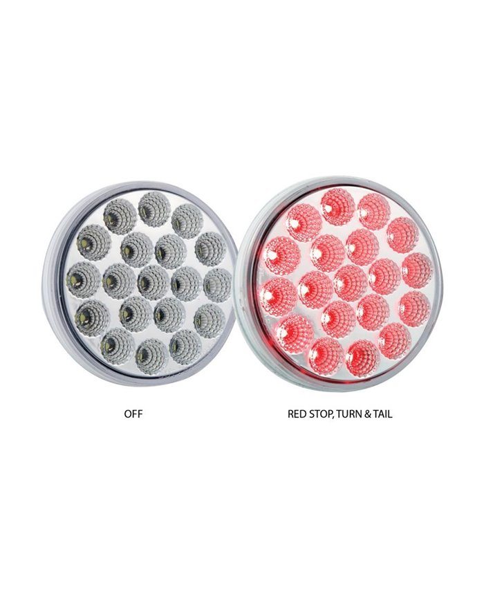 4" Clear Red Stop, Turn & Tail LED (19 Diodes) 4" Clear Red Stop, Turn & Tail LED (19 Diodes)