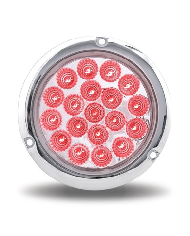 4" Clear Red Stop, Turn & Tail Flangemount LED (19 Diodes) 4" Clear Red Stop, Turn & Tail Flangemount LED (19 Diodes)