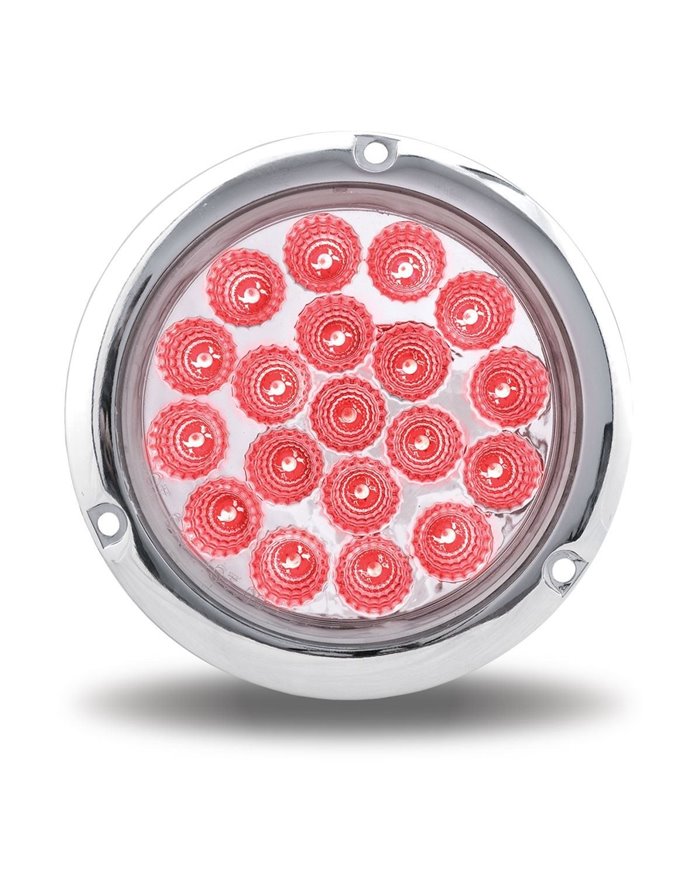 4" Clear Red Stop, Turn & Tail Flangemount LED (19 Diodes) 4" Clear Red Stop, Turn & Tail Flangemount LED (19 Diodes)