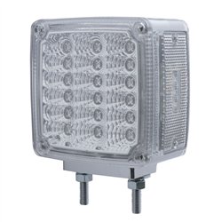 UP39379-39 LED Reflector Double Face Turn Signal Light (Driver) - Amber & Red LED/Clear Lens