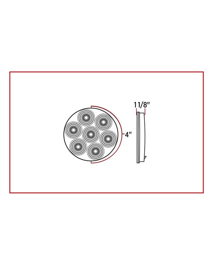 4" Economy ClearRed Stop, Turn & Tail LED (8 Diodes) 4" Economy ClearRed Stop, Turn & Tail LED (8 Diodes)