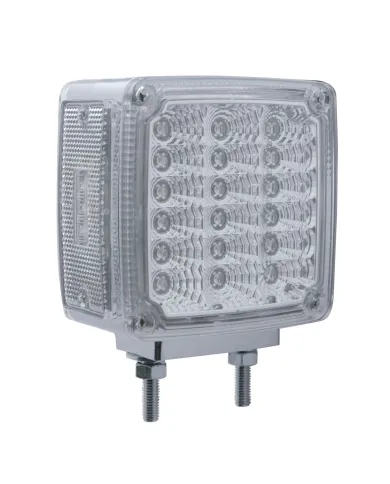 UP39380-39 LED Reflector Double Face Turn Signal Light (Passenger) - Amber & Red LED/Clear Lens