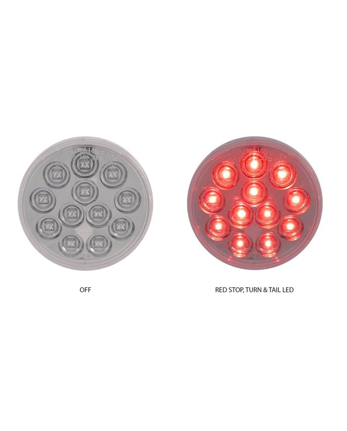 4" Mirror Clear Red Stop, Turn & Tail LED (12 Diodes) 4" Mirror Clear Red Stop, Turn & Tail LED (12 Diodes)
