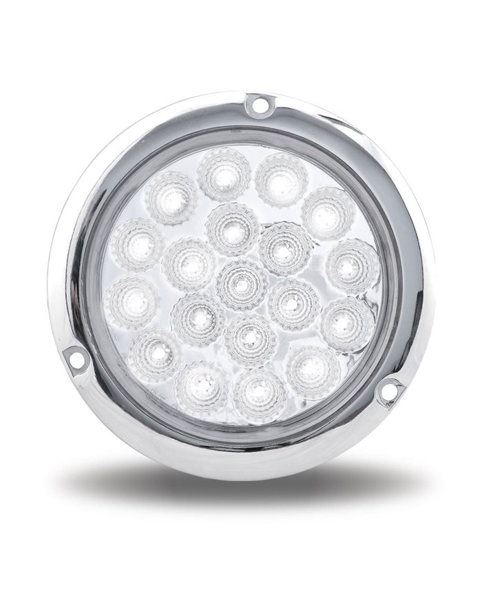4" Dual Red/White Stop, Turn & Tail Flange Mount LED (19 Diodes)