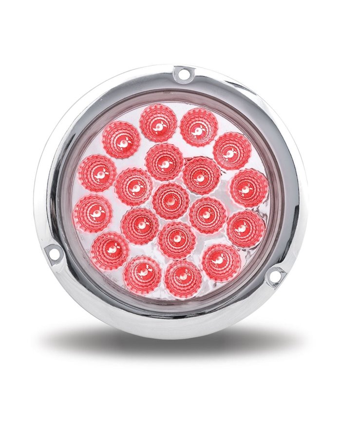 4" Dual Red/White Stop, Turn & Tail Flange Mount LED (19 Diodes)