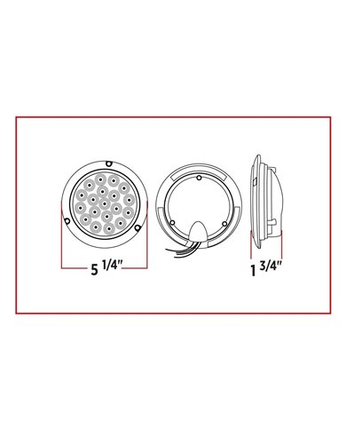 4" Dual Red/White Stop, Turn & Tail Flange Mount LED (19 Diodes) 4" Dual Red/White Stop, Turn & Tail Flange Mount LED (19 Diodes)