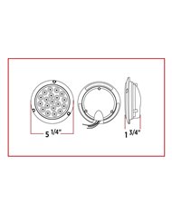 4" Dual Red/White Stop, Turn & Tail Flange Mount LED (19 Diodes)