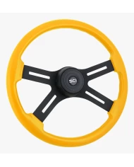 SCI444301577004 - 18" Classic Yellow Painted Wood Rim w/ Resin Overcoat, Black Powder Coated