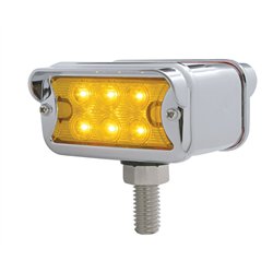 UP39412-12 LED Dual Function Double Face Light W/Visor - T-Mount - Amber & Red LED/Amber & Red Lens