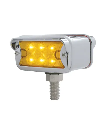 UP39412-12 LED Dual Function Double Face Light W/Visor - T-Mount - Amber & Red LED/Amber & Red Lens
