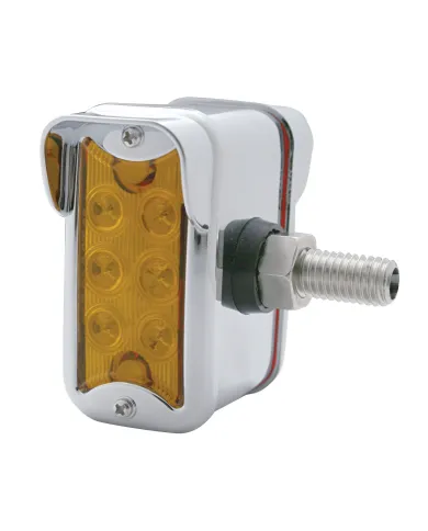 UP39413-12 LED Dual Function Double Face Light W/Visor - Vertical Side Mount - Amber & Red LED/Amber & Red Lens