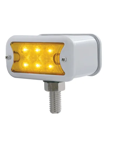 UP39414-12 LED Dual Function Double Face Light W/Bezel - T-Mount - Amber & Red LED/Amber & Red Lens