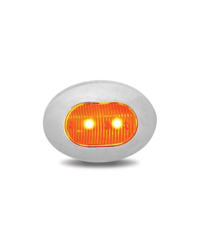 Mini Oval Button Amber LED - 3 Wire