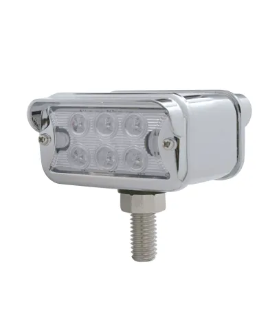 UP39415-12 LED Dual Function Double Face Light W/Visor - T-Mount - Amber & Red LED/Clear Lens